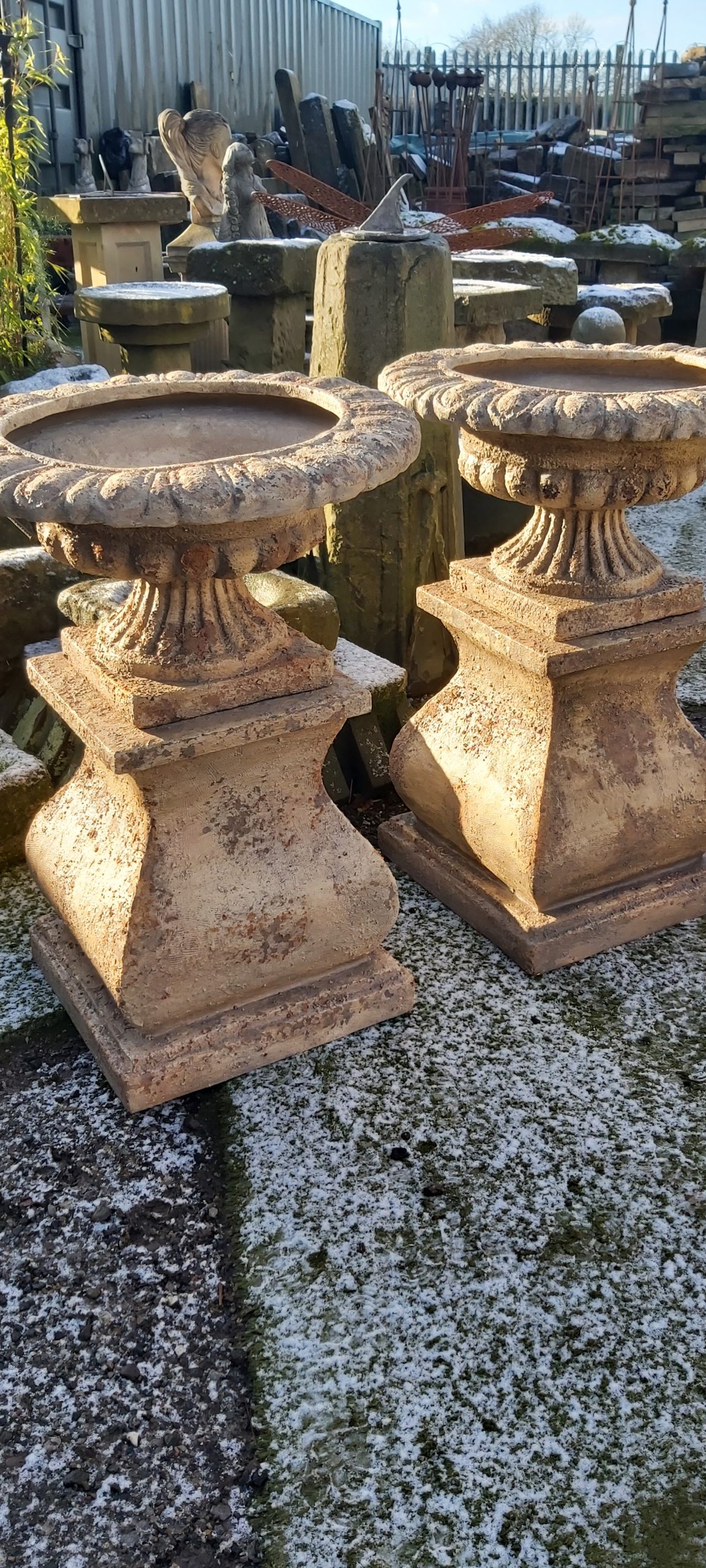 Pair of Planters Yorkshire Stone Reclamation & Garden