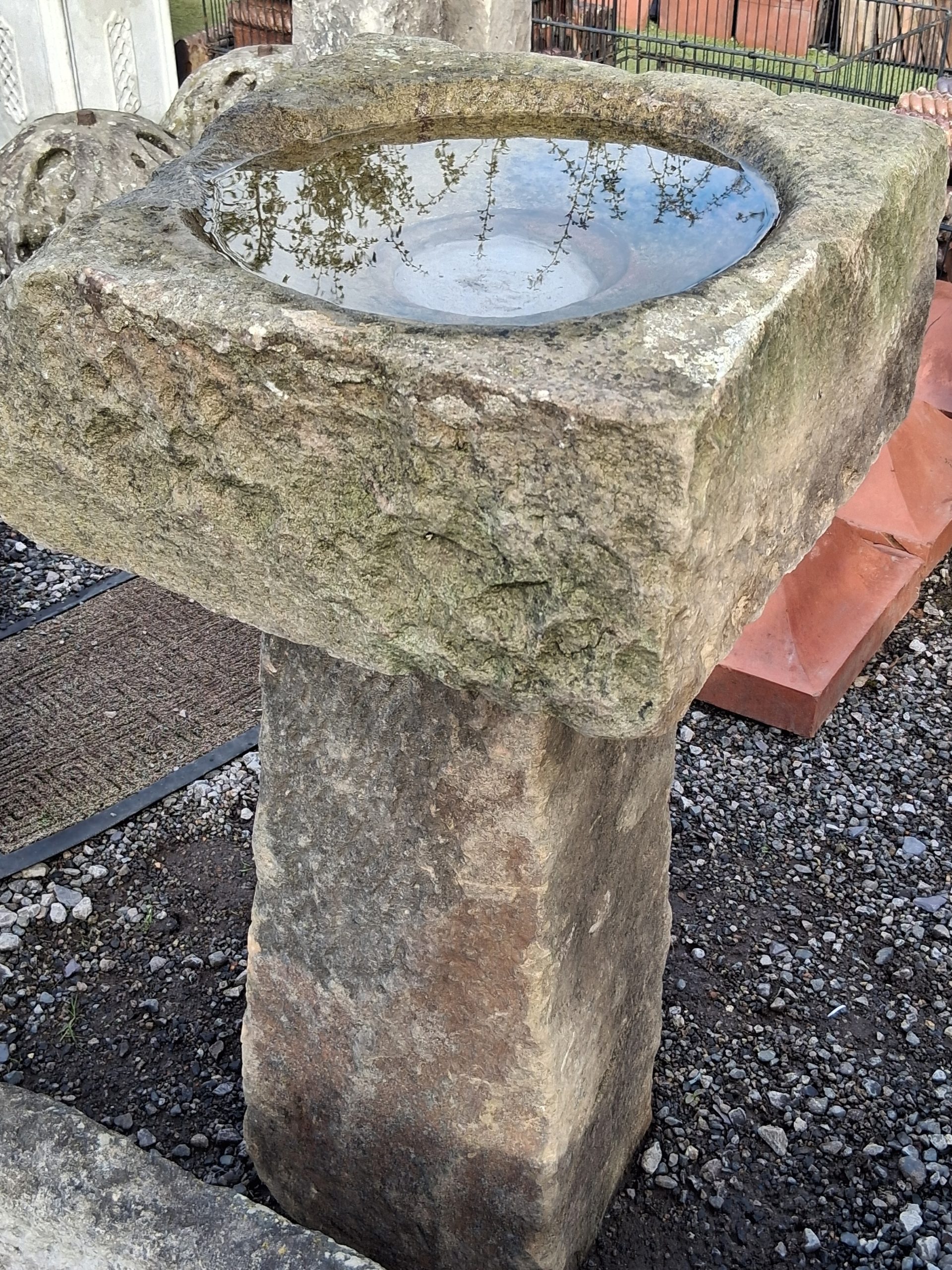 Tall Yorkshire Stone Birdbath - Image 2